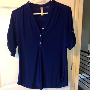 Navy button up shirt